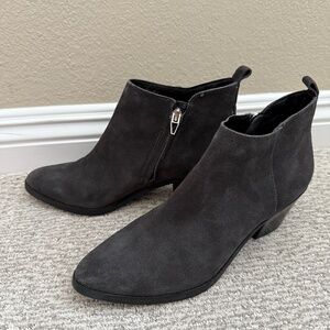 Dolce Vita Dark Gray Suede Leather Heeled Boots